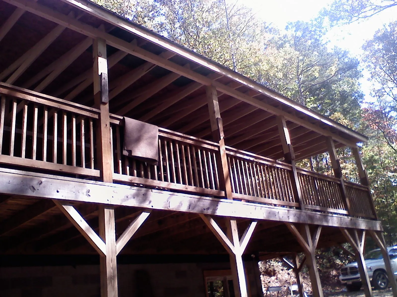 Timber framing under a new elevated porch and deck — Roof Leak Repair in Sheboygan Falls by Roofing Brothers